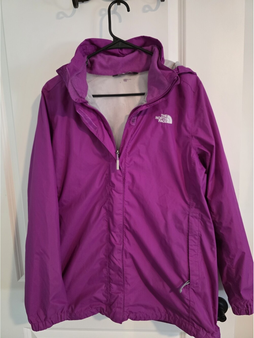 North Face Women's Large Pink Full Zip Jacket with Hood Mesh Lined